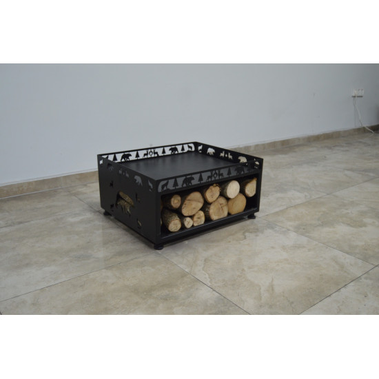FS-106O Flame Stove Orman Desenli Odun Hazneli Soba Altlığı 50x60cm - Modena Minör Uyumlu