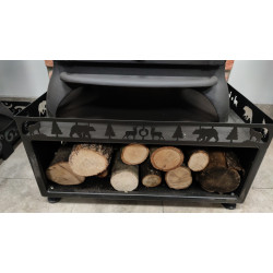 FS-106O Flame Stove Orman Desenli Odun Hazneli Soba Altlığı 50x60cm - Modena Minör Uyumlu