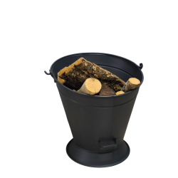 FS-2330 Flame Stove Mat Siyah Taşınabilir Şömine Odunluk Kömürlük Kovası Ev Aksesuarı