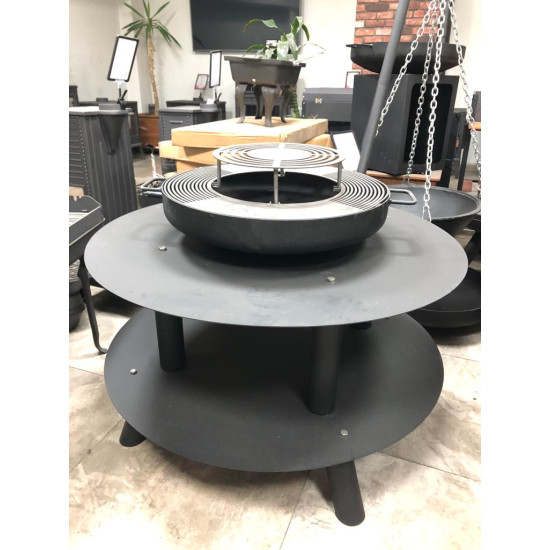 FS-603 Flame Barbecue Dayanıklı Sac Ateş Çukuru, Geniş Odunluklu, Dış Mekan Şömine