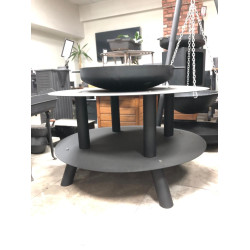 FS-603 Flame Barbecue Dayanıklı Sac Ateş Çukuru, Geniş Odunluklu, Dış Mekan Şömine