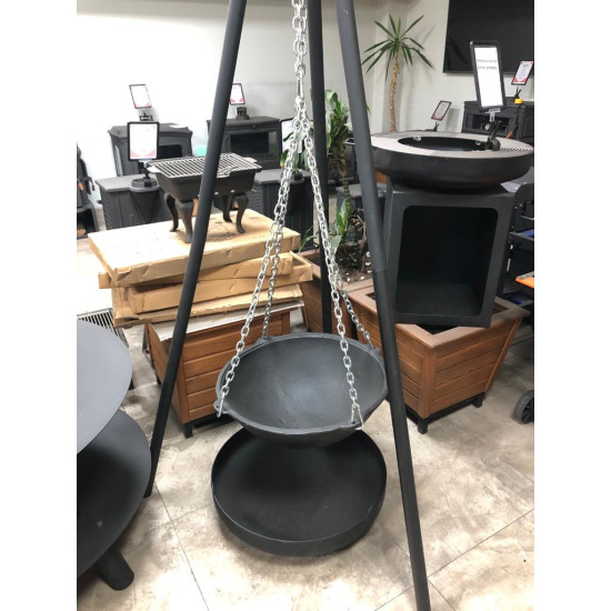 FS-606 Flame Night Portatif Bahçe Ateş Çukuru, 190 cm Yüksek, Dayanıklı Sac Mangal