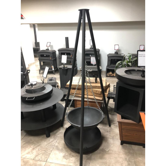 FS-606 Flame Night Portatif Bahçe Ateş Çukuru, 190 cm Yüksek, Dayanıklı Sac Mangal