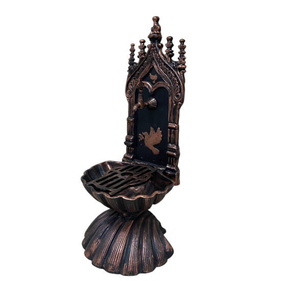 FS-904 Bakır Midye Flame Stove Zarif Kuş Motifli Flame Stove FS-904 Bakır Midye Alüminyum Bahçe Çeşmesi