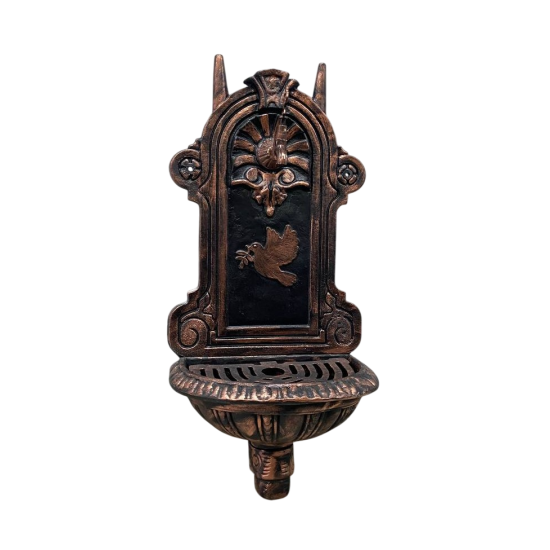 FS-907 Bakır Midye Flame Stove Kuş Desenli Alüminyum Bahçe Çeşmesi, Tek Musluklu, Dayanıklı