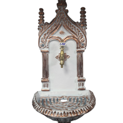 FS-908 Flame Stove Kuş Desenli Beyaz Alüminyum Bahçe Çeşmesi, Pirinç Musluklu, Dayanıklı Dış Mekan