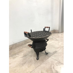 FS-402 Flame Stove Şık Pik Döküm Elips Kademeli Mangal, Taşınabilir Bahçe Teras Barbekü Izgarası