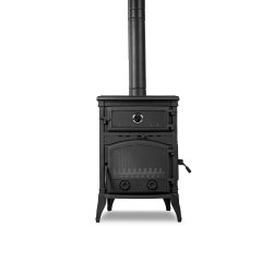 FS-011YK Flame Stove Yan Kapaklı Fırınlı Camlı Döküm Soba Yüksek Verimli Odun Kömür sobası