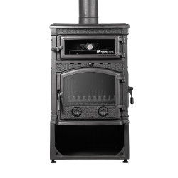 FS-011YKST Sirius Maxi Style YK Odunluklu Fırınlı 4 Camlı Döküm Soba | Yüksek Verimli Odun & Kömür Sobası, Schott Robax Camlı, Çift Yanmalı, 18.21 kW