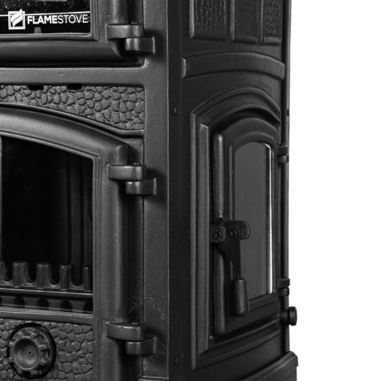 FS-011YKST Sirius Maxi Style YK Odunluklu Fırınlı 4 Camlı Döküm Soba | Yüksek Verimli Odun & Kömür Sobası, Schott Robax Camlı, Çift Yanmalı, 18.21 kW