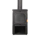 FS-022ST Flame Stove Modena Lux Style 3 Camlı Yüksek Verimli Odun Kömür Döküm Soba
