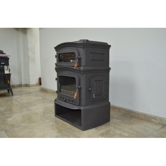 FS-033YKST Flame Stove Altara Premium YK Döküm Soba: Çift Yanmalı, Fırınlı, Odunluklu