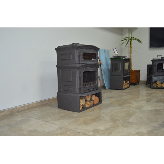 FS-033YKST Flame Stove Altara Premium YK Döküm Soba: Çift Yanmalı, Fırınlı, Odunluklu