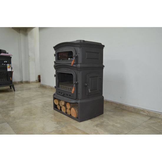 FS-033YKST Flame Stove Altara Premium YK Döküm Soba: Çift Yanmalı, Fırınlı, Odunluklu
