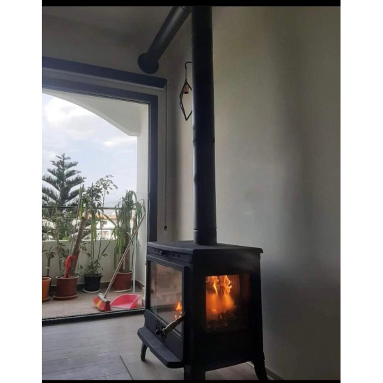 FS-042 Flame Stove Retro Lux Yüksek Verimli Döküm Odun Kömür Sobası Çift Yanmalı