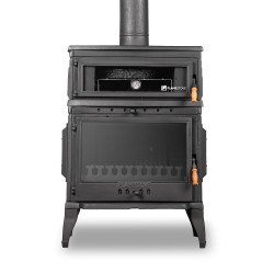 FS-044 Flame Stove Retro Klasik Fırınlı Döküm Soba: Yüksek Verimli Odun Kömür Yakma, Schott Cam