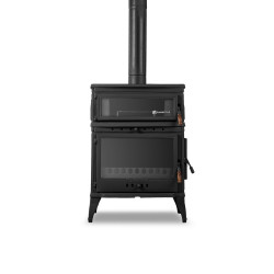 FS-045YK Flame Stove Retro Lux Emaye Fırınlı Döküm Odun Kömür Sobası Yan Kapaklı Yüksek Verimli.