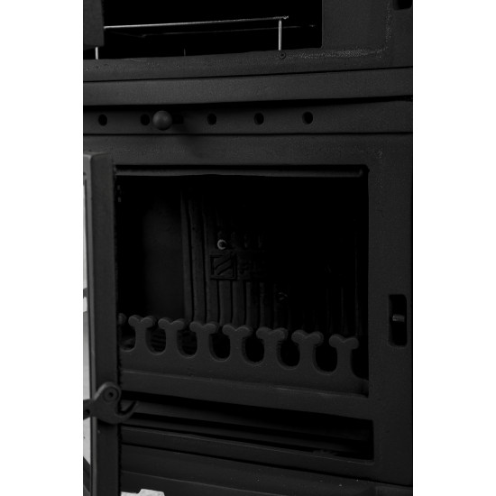 FS-045YK Flame Stove Retro Lux Emaye Fırınlı Döküm Odun Kömür Sobası Yan Kapaklı Yüksek Verimli.