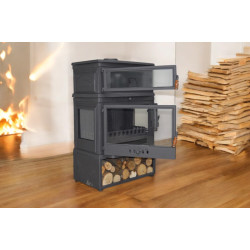 FS-045YKST Flame Stove Retro Lux Yüksek Verimli Döküm Soba: Fırınlı, Odun-Kömür yakıtlı soba