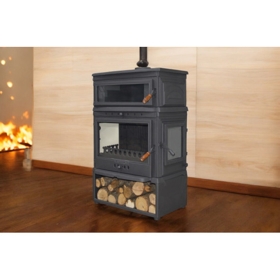 FS-045YKST Flame Stove Retro Lux Yüksek Verimli Döküm Soba: Fırınlı, Odun-Kömür yakıtlı soba