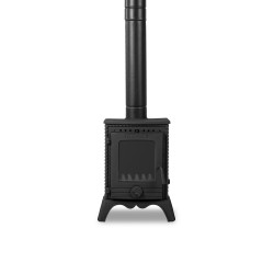 FS-051 Flame Stove Minör Yüksek Verimli Pik Döküm Soba, Schott Robax Camlı, 50 m² Isıtma