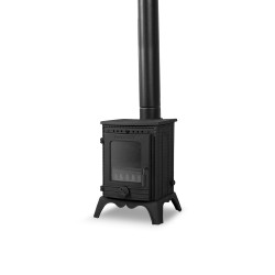 FS-051 Flame Stove Minör Yüksek Verimli Pik Döküm Soba, Schott Robax Camlı, 50 m² Isıtma